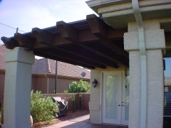 Rough-sawn cedar trellis patio cover