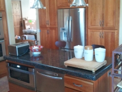 Island With Dish Washer Drawers And Under Counter Microwave Oven
