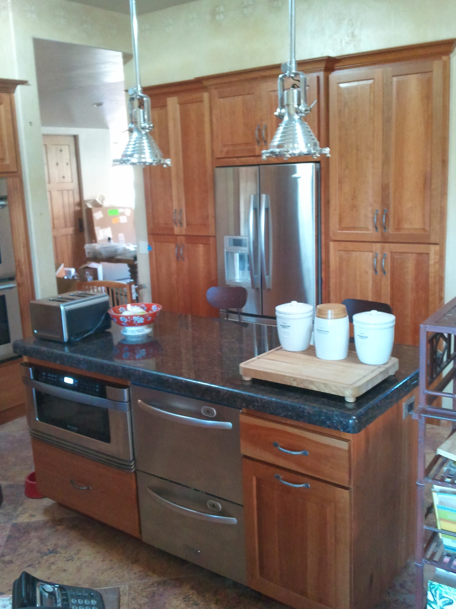 Island with Double Dish Washer and Microwave Oven - Kitchen
